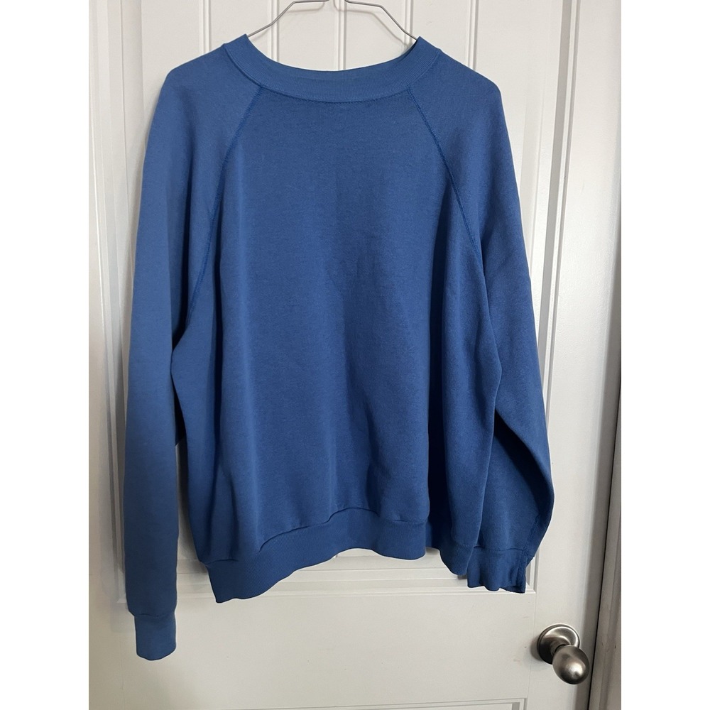 Vintage 80s Sweats Appeal by Tultex Blue Raglan Sweatshirt L Made in USA 699
